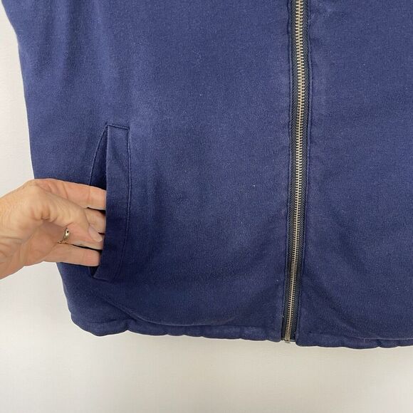 Brooks Brothers Reversible Puffer Vest Mens Medium Silver Navy Quilted Classic - Picture 15 of 15